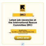 Latest job vacancies at the International Rescue Committee (IRC)